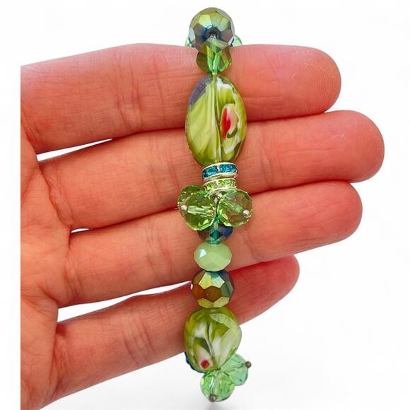 Swarovski Beaded Bracelet- Green - Picture 9 of 9